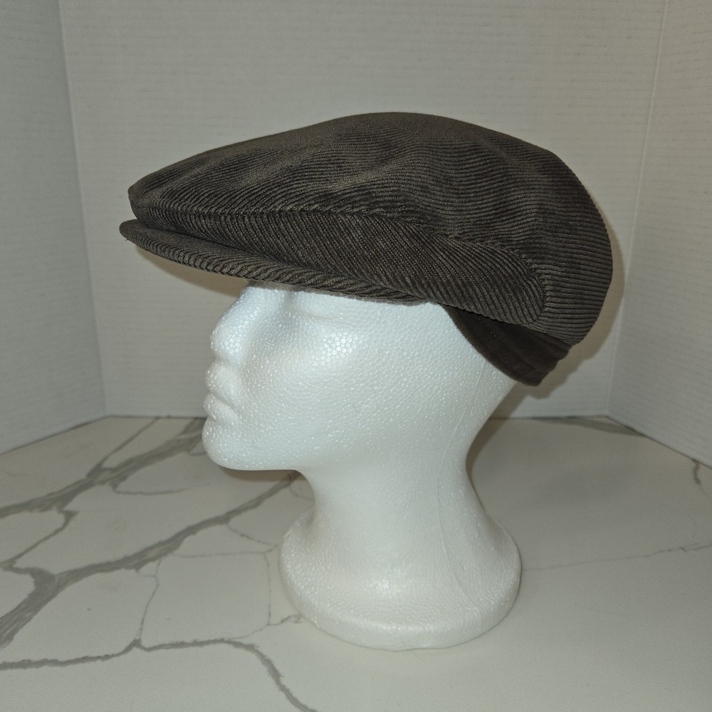Vintage Corduroy Flat Page Boy Cap Brown Medium